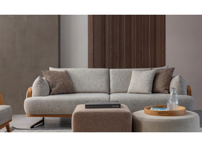 Luxe 3-zits bank lichte kleur moderne meubels in de woonkamer