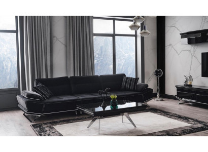 Moderne zwarte kleur 3-zits bank Comfort en stijl in één ensemble