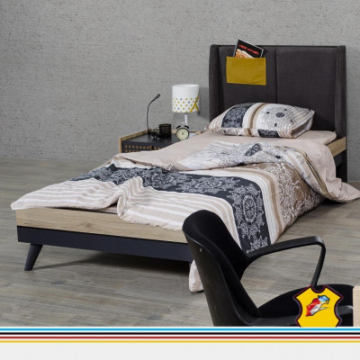 Bed Houten Bedden Bedframe Tienerslaapkamer Kinderkamer Zwart Eenpersoonsbed