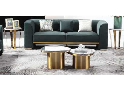 Sofaset 3-zits set 2x bijzettafel 2x salontafel Luxe meubels 7-delig. Nieuw