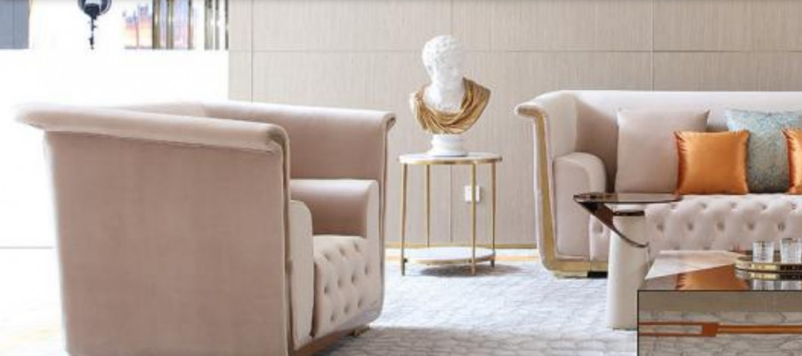 Sofaset 3+2+1 zits set Designbanken Beklede banken Textielbank 3-delig Nieuw