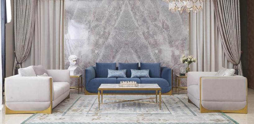 Driepersoons bank gestoffeerde designbank Moderne 3-zits banken Kamer luxe meubels