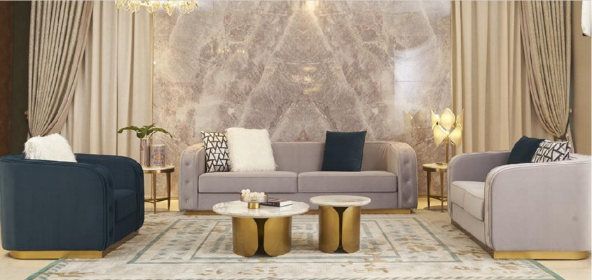 Luxe hotel meubels Zitsbank bankstel gestoffeerde meubels Woonkamer Driezitsbank