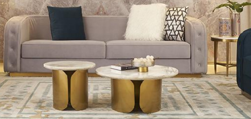 Salontafelset 2-delige set Bankstel Tafels Ontwerper Rond 2-delig Koffietafel