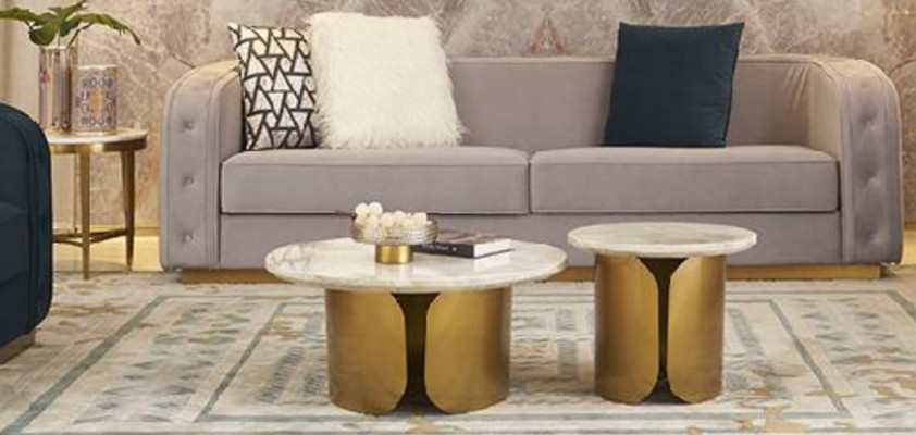 Salontafelset 2-delige set Bankstel Tafels Ontwerper Rond 2-delig Koffietafel