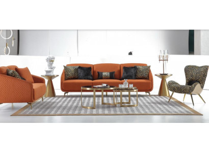 Driepersoonsbank Bekleding Design Bank Moderne 3-zits Banken Kamer Meubels Oranje