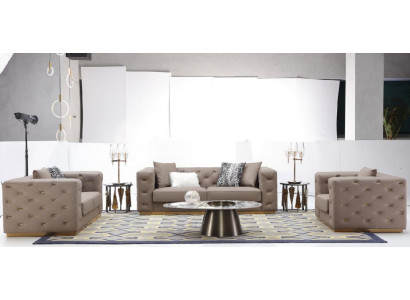 Bankstel 3-zits Modern Bankstel Woonkamer Designer Bank Textiel Nieuw