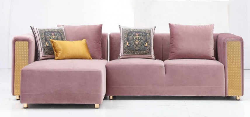 Hoekbank L-vorm bank ontwerp banken gestoffeerde textiel moderne nieuwe hoekbank.