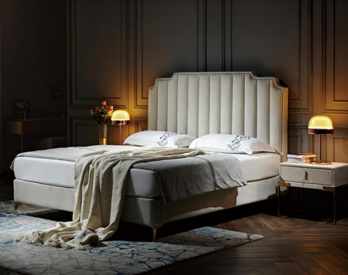 Bed 180x200cm Leder Slaapkamer Meubilair Luxe Moderne Bedden Hotel Meubilair Nieuw