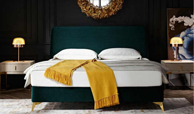 Bed 180x200cm textiel Slaapkamermeubels Luxe Modern Bedontwerp Fluweel