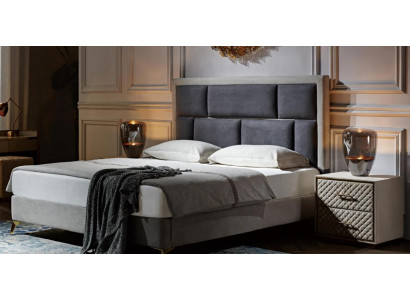 Bedden Meubels Slaap Hotel Dubbel Luxe Slaapkamer Bed Ontwerp Gestoffeerd Velours Nieuw