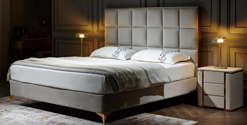 Bed 2x Nightstand 3 pcs. Bedroom Set Designer Luxury Group New Suite