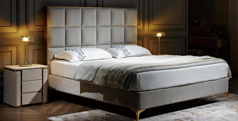 Ontwerp Bed Slaapkamer Bedden Textiel Hotel Luxe Bekleding Zits Stof Meubels Nieuw