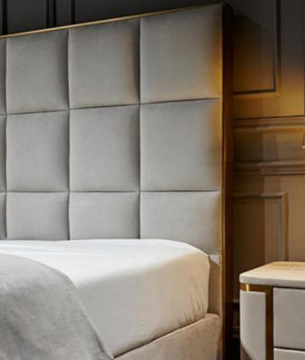 Ontwerp Bed Slaapkamer Bedden Textiel Hotel Luxe Bekleding Zits Stof Meubels Nieuw