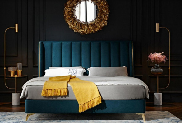 Slaapkamer set design Moderne luxe slaapkamer Bed 2x nachtkastje 3-delig. Nieuw