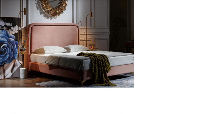 Tweepersoonsbed Bed Huwelijksbed Ontwerp Luxe Luxe Bed met bekleding Design bed 180x200cm Nieuw