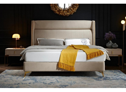 Tweepersoonsbed Slaapkamer Hotel Echtgenoot Luxe Bed 2x Nachtkastje 3-delige set Bedden Nieuw