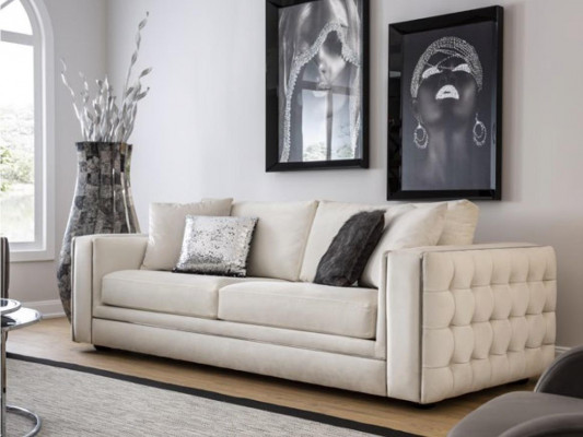 Klassieke Chesterfield driezitsbank meubels Sofa Luxe banken beige 3 zitsbanken