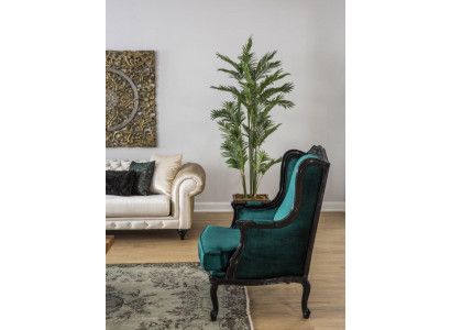 Klassieke fauteuil luxe bekleding textiel 1-zits beklede fauteuil moderne groen