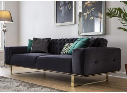 Moderne bank 4 zit ontwerp woonkamer stoffering houtbekleding moderne luxe