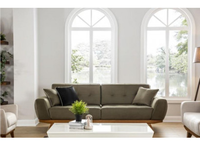 Luxe driezits klassieke bank leren meubels bruin banken 3-zits meubels stijl.