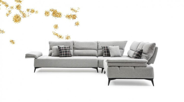 Hoekbank L-vorm Bank Ontwerp Banken Bekleding Textiel Nieuw Hoekbank Grijs