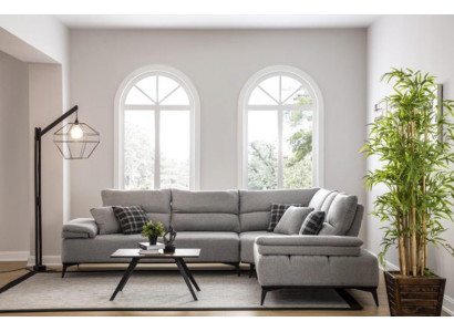 Hoekbank L-vorm Bank Ontwerp Banken Bekleding Textiel Nieuw Hoekbank Grijs