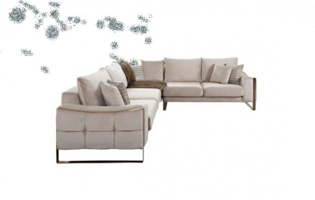 Hoekbank L-vorm Bank Bank Ontwerp Banken Bekleding Textiel Hoekbank Beige