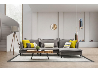 Grijze Chesterfield gestoffeerde bank Bank hoekbank set bekleding luxe hoekbanken