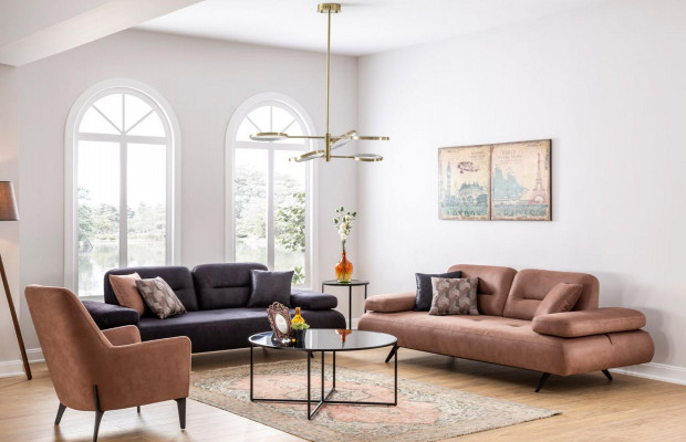 Fauteuil bruin luxe stof textiel woonkamer Nieuw creatief modern design meubilair Nieuw