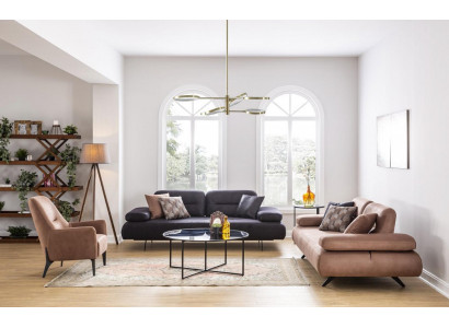 Sofaset van 4+3+1 zits Design Bankstel Bekleding Banken Bank Modern Luxe Nieuw