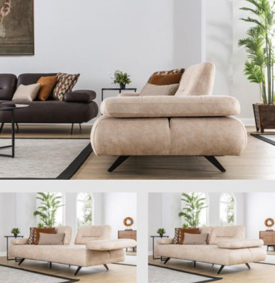 Sofa set 4+3+1+1 zits designbank gestoffeerde bank modern luxe.
