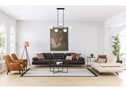 Sofa set 4+3+1+1 zits designbank gestoffeerde bank modern luxe.