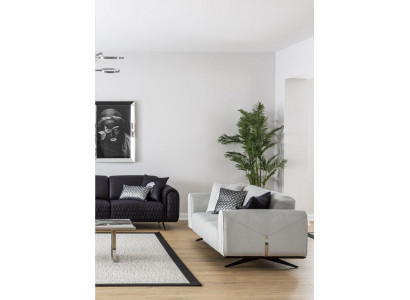 Sofa 3-zits gestoffeerde bank, beige textiel zitontwerp bank banken stof modern nieuw