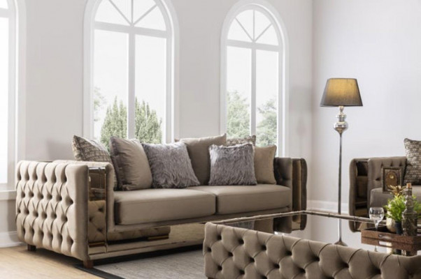 Chesterfield bank 4-zits woonkamer modern design blauwe banken van textiel