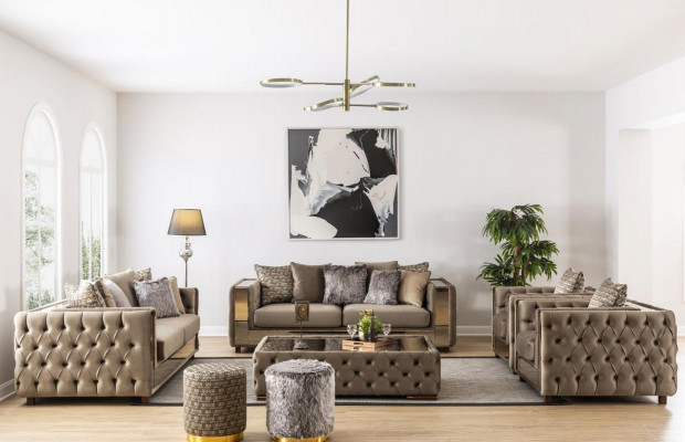 Sofagarnituur Chesterfield Set 3+3+1+1 zitsbank bankstel ontwerp bankstellen