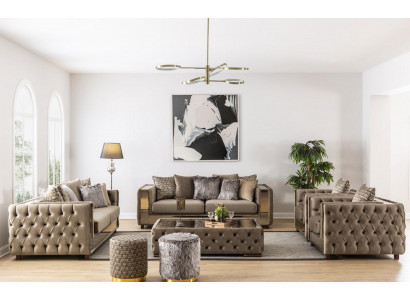 Sofagarnituur Chesterfield Set 3+3+1+1 zitsbank bankstel ontwerp bankstellen
