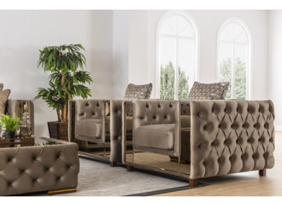 Luxe fauteuil Chesterfield enkelzits klassiek bank meubels inrichting sofa 1-zits