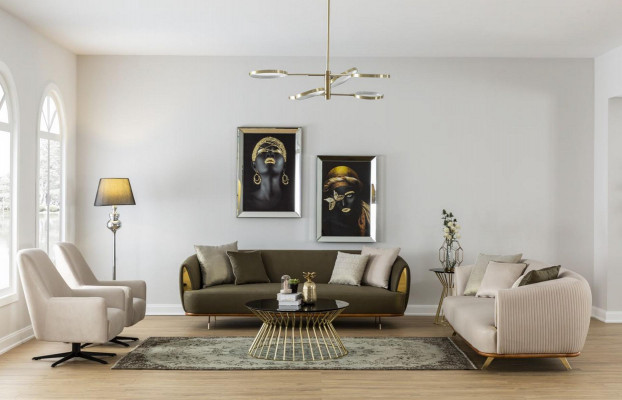 Luxe bankstel Modern set 3+2+1+1 zitsbank bankstel Design bankstellen