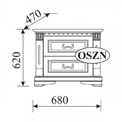 2x Set Klassieke Nachtkastjes Nachtkastje Nachtkonsolen Tafel Massief Hout OSZN