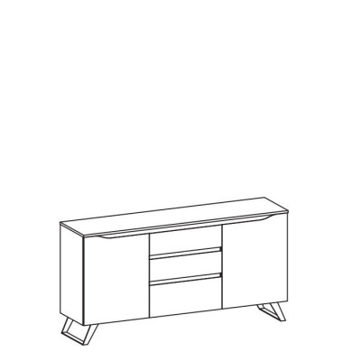 Ladekast Sideboard Hoog dressoir Kast Dressoir 2 deuren 3 laden Plank Hotel