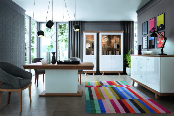 Moderne vitrinekast woonkamer hoge kast hotel vitrines Aspen AS-W12