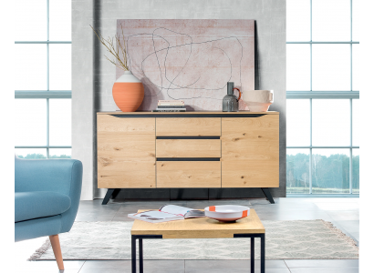 Ladekast Sideboard Hoog dressoir Kast Dressoir 2 deuren 3 laden Plank Hotel