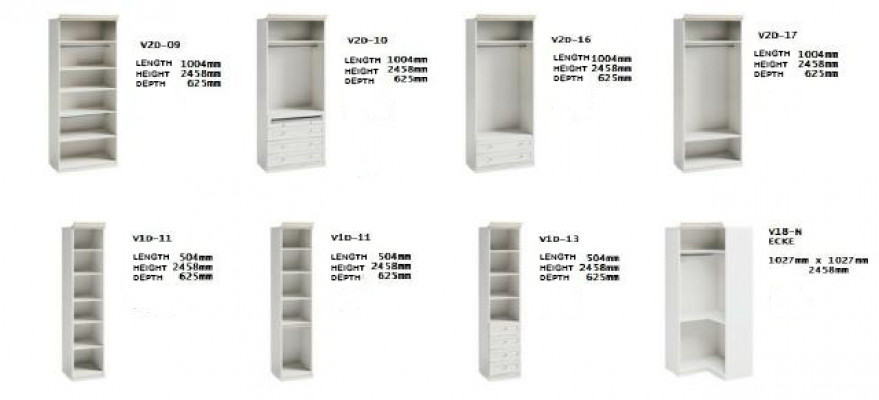 Element Model V2D-16 voor Inloopkast Garderobe Italiaanse Meubels