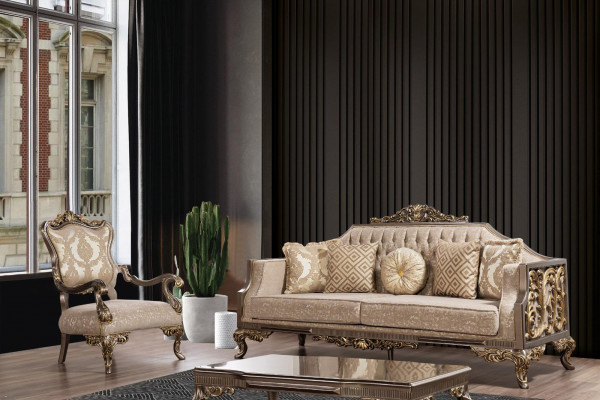 Klassieke bank Luxe bank Stoffering Meubels Bankstellen Inrichting Barok