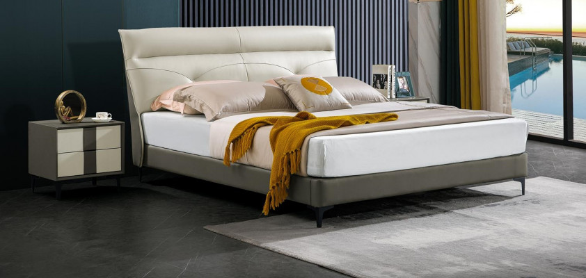 Ontwerper gestoffeerd tweepersoonsbed bedden bed slaapkamer tweepersoonsbed lederen bed nieuw A591