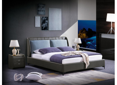 Tweepersoons slaapkamer bedden luxe taupe tweepersoons bed hotel inrichting modder