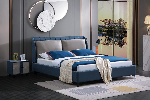 Luxe houten bed huwelijk tweepersoonsbed bedden design gestoffeerde slaapkamer 180x200 Nieuw.