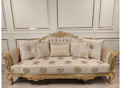 Chesterfield Bank Barok Bank Hout Fluweel Driezits Klassieke Bankstellen Meubels