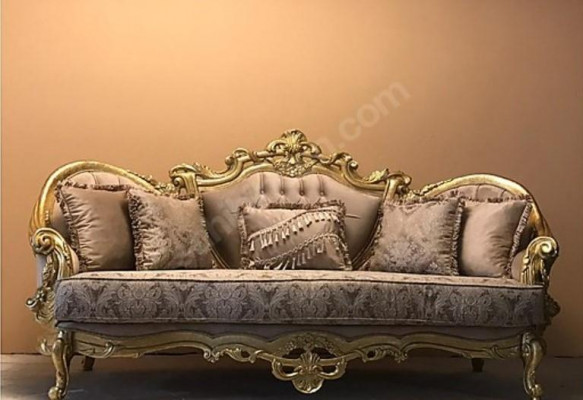 Driepersoons bank Beklede meubels Klassieke sofa Franse inrichting